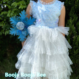 Frozen Elsa ruffles and sequins sleeveless dress, Toddlers Disney themed party outfits