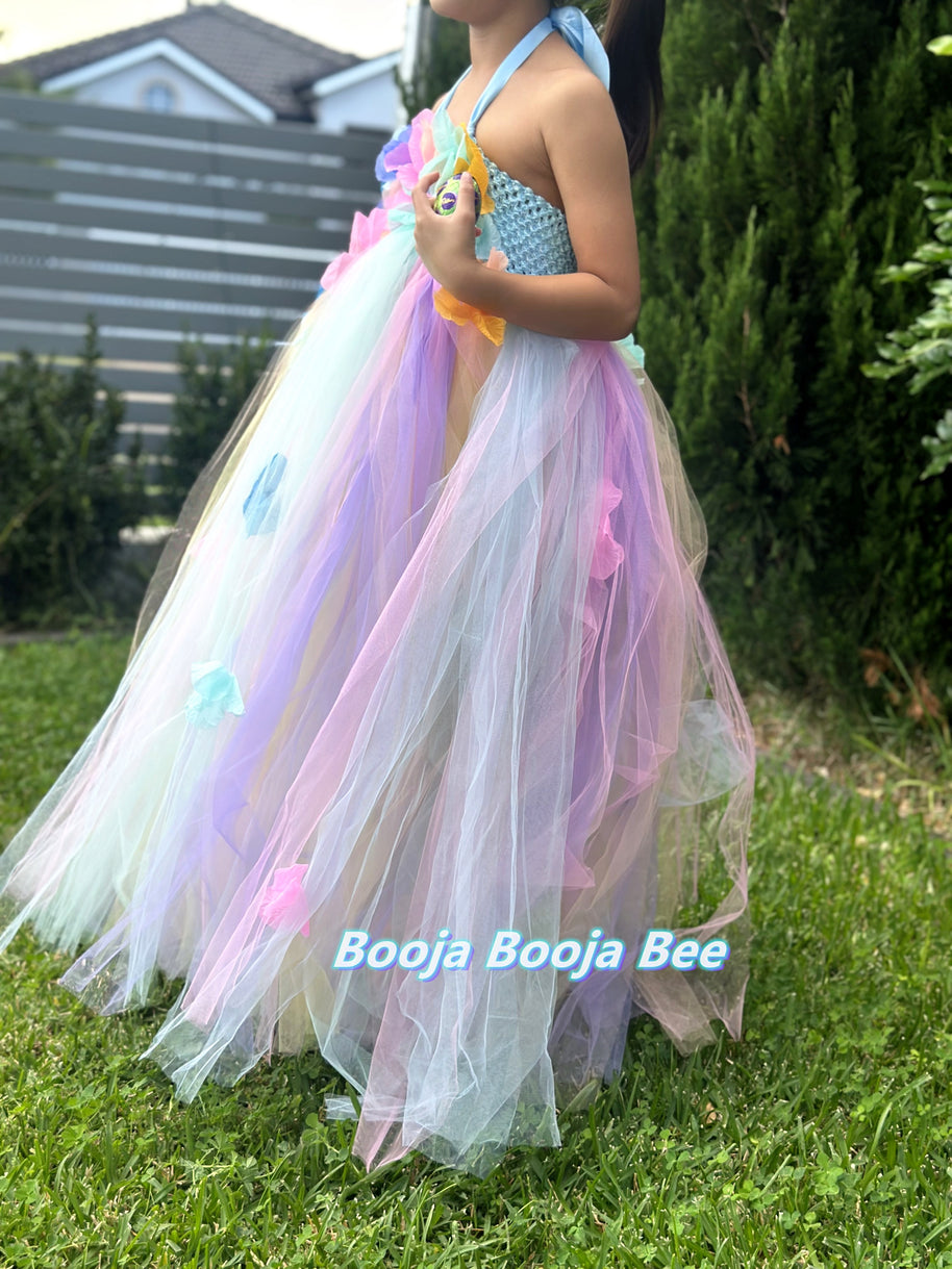 Unicorn Lola 3D flowers Pastel Fairy Princess tutu dress