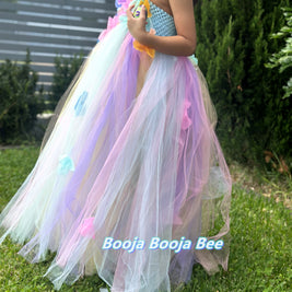Unicorn Lola 3D flowers Pastel Fairy Princess tutu dress