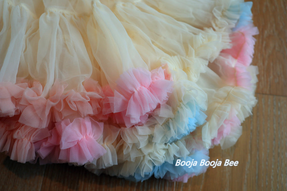 Baby Girl 1st Rainbow tutu Dress, Girls Birthday Party Dress