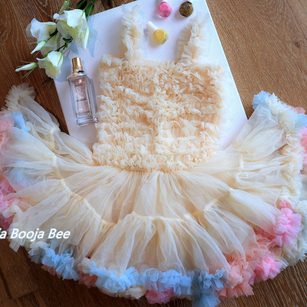 Baby Girl 1st Rainbow tutu Dress, Girls Birthday Party Dress