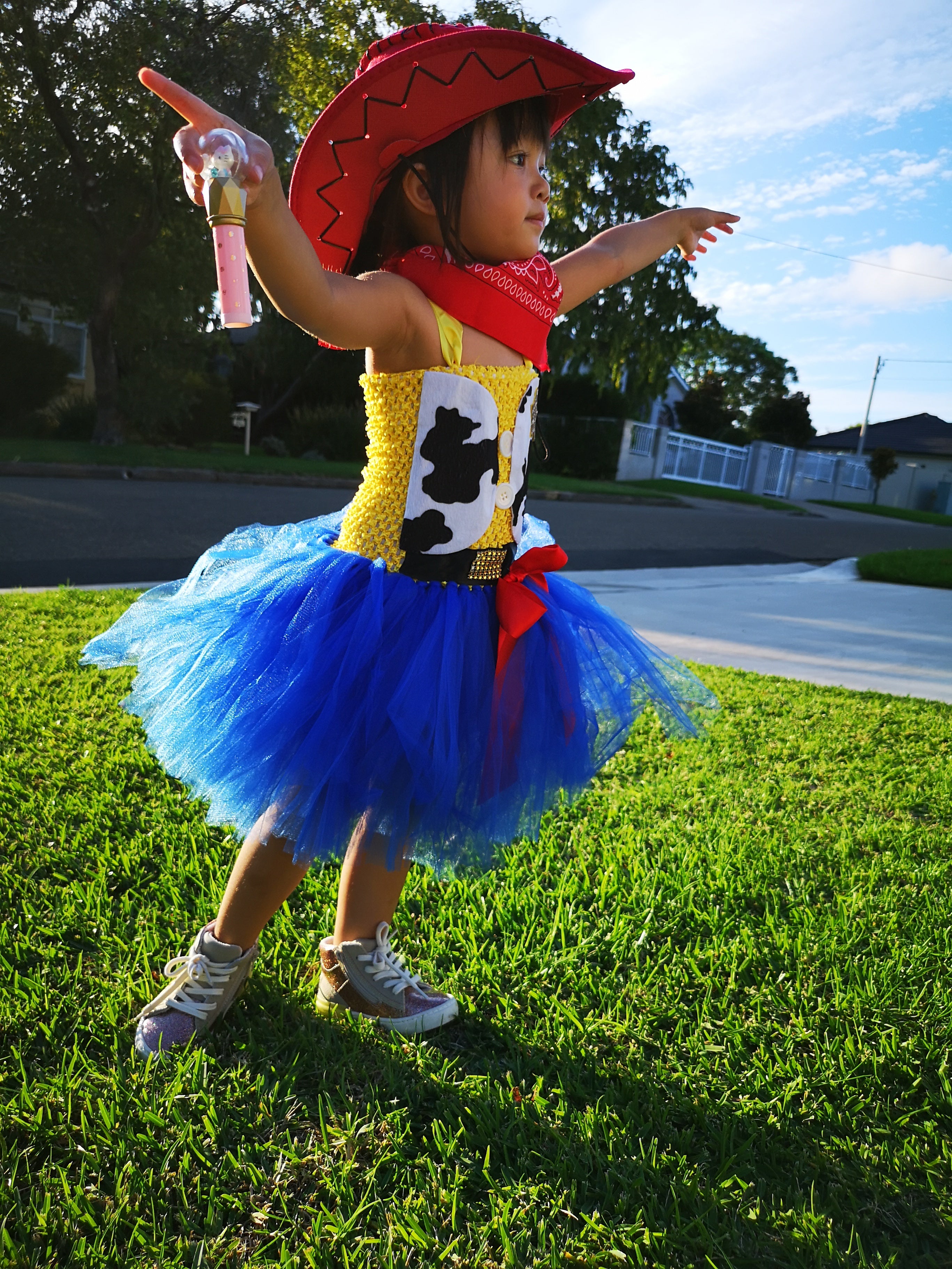 Toy Story Jessie cowgirl deluxe tutu dress set, Disney cosplay costume set (3pcs)