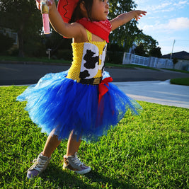 Toy Story Jessie cowgirl deluxe tutu dress set, Disney cosplay costume set (3pcs)