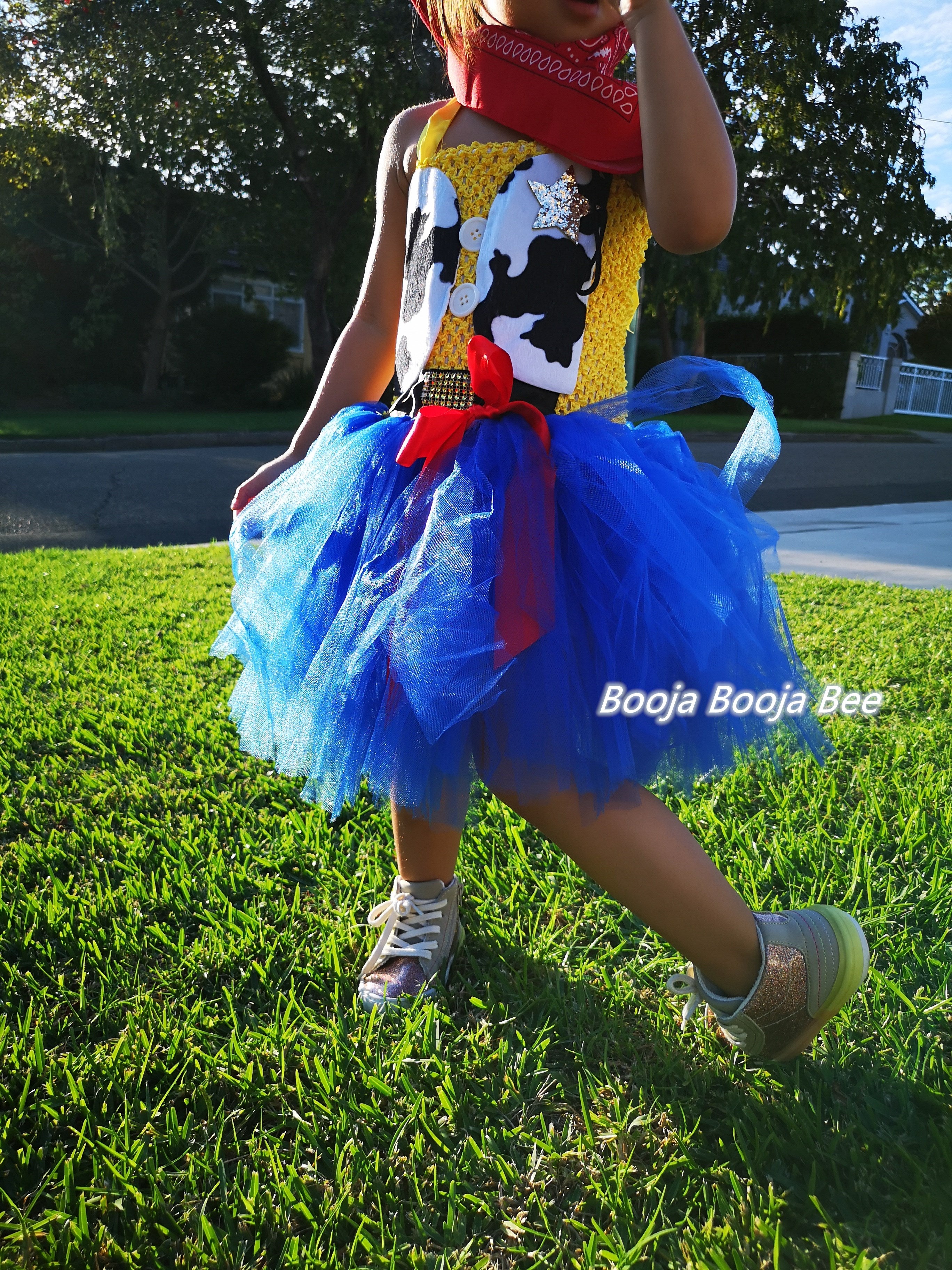 Toy Story Jessie cowgirl deluxe tutu dress set, Disney cosplay costume set (3pcs)