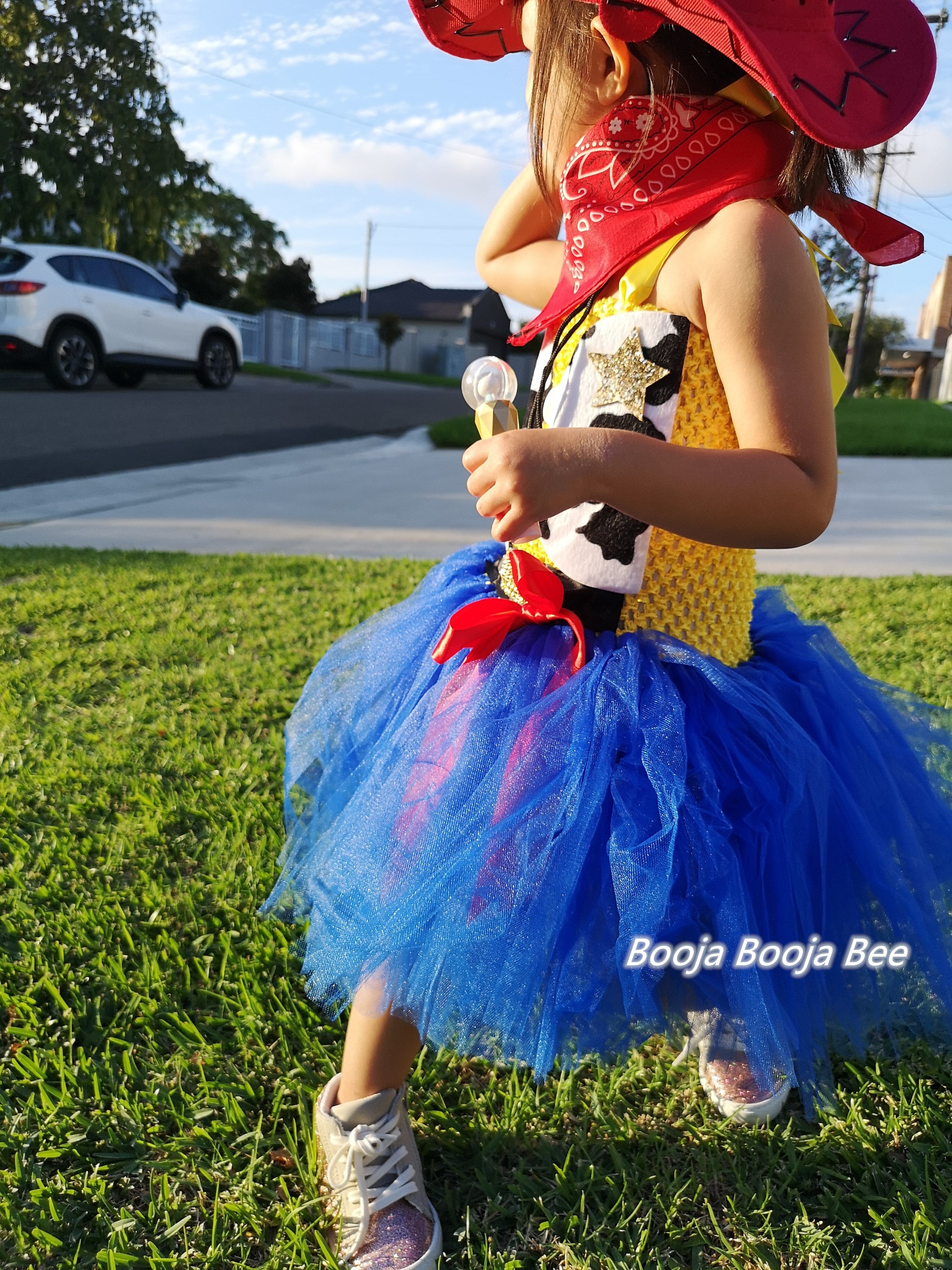 Toy Story Jessie cowgirl deluxe tutu dress set, Disney cosplay costume set (3pcs)