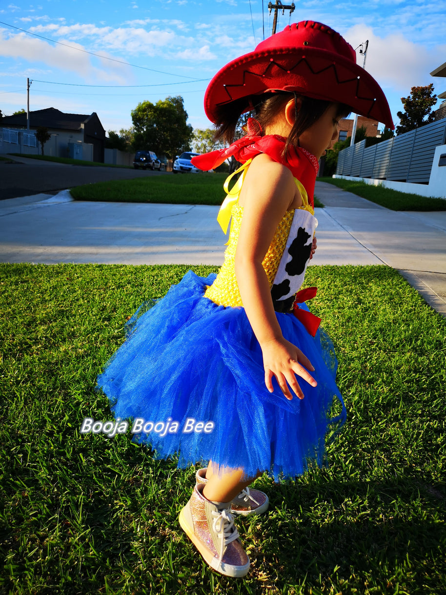 Toy Story Jessie cowgirl deluxe tutu dress set, Disney cosplay costume set (3pcs)