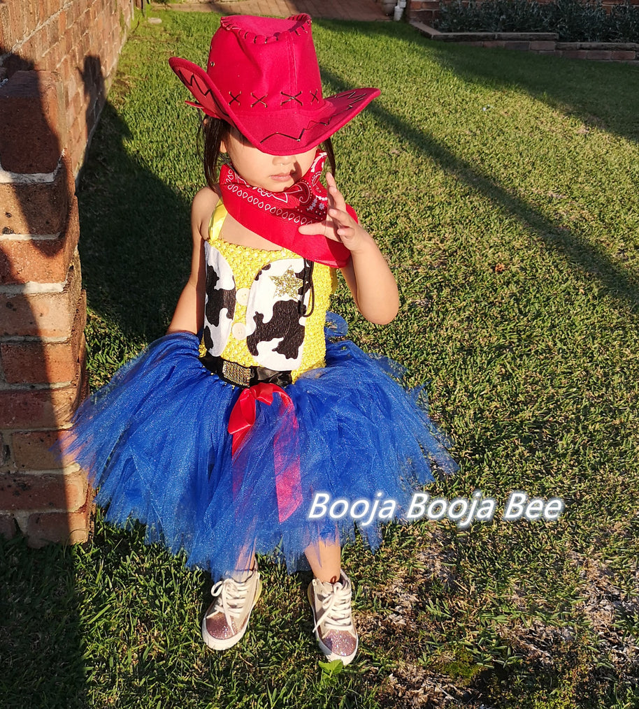 Toy Story Jessie cowgirl deluxe tutu dress set, Disney cosplay costume set (3pcs)
