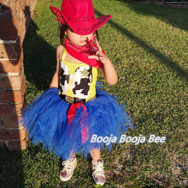 Toy Story Jessie cowgirl deluxe tutu dress set, Disney cosplay costume set (3pcs)
