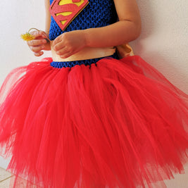 Girls Supergirl Costume Tutu Dress, Superhero themed Birthday Party Outfit