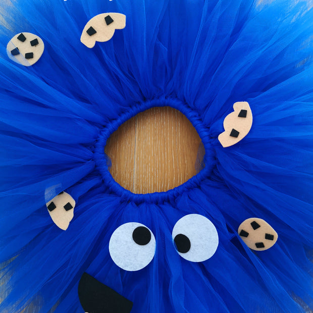 Cookie Monster blue fluffy tutu skirt, Sesame Street themed party, 1st baby girl birthday wear, Aged 1-2 cute outfits