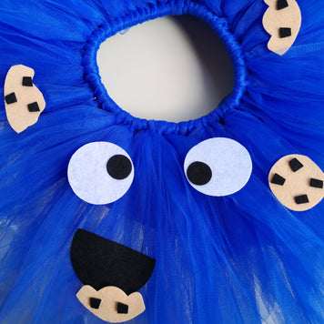 Cookie Monster blue fluffy tutu skirt, Sesame Street themed party, 1st baby girl birthday wear, Aged 1-2 cute outfits