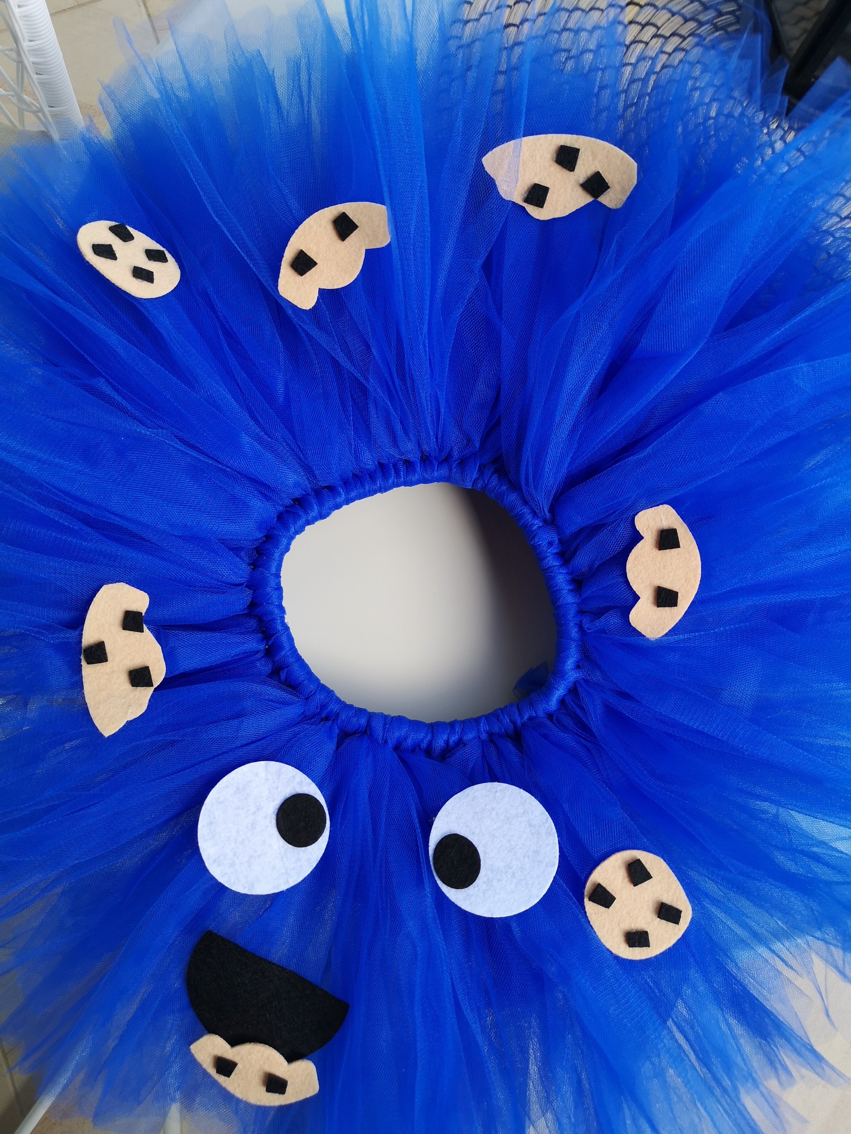 Cookie Monster blue fluffy tutu skirt, Sesame Street themed party, 1st baby girl birthday wear, Aged 1-2 cute outfits