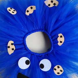 Cookie Monster blue fluffy tutu skirt, Sesame Street themed party, 1st baby girl birthday wear, Aged 1-2 cute outfits