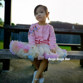 Baby girl 1st Rainbow tutu skirt, Toddler Playful Pastel skirt