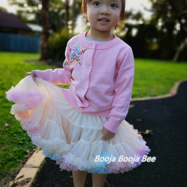 Baby girl 1st Rainbow tutu skirt, Toddler Playful Pastel skirt
