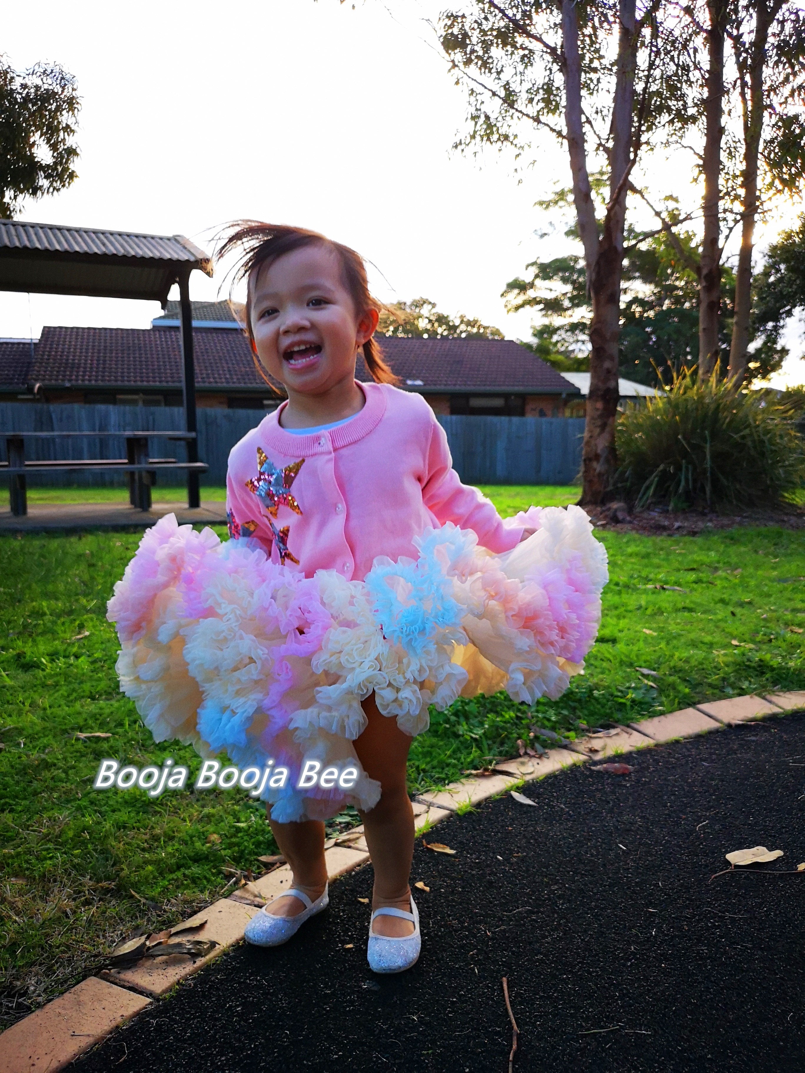 Baby girl 1st Rainbow tutu skirt, Toddler Playful Pastel skirt