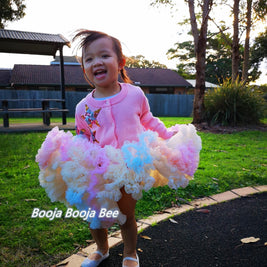 Baby girl 1st Rainbow tutu skirt, Toddler Playful Pastel skirt