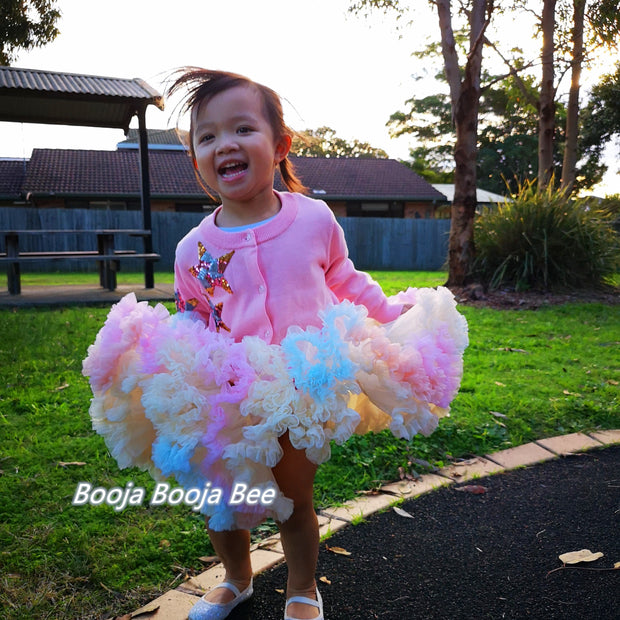 Baby girl 1st Rainbow tutu skirt, Toddler Playful Pastel skirt