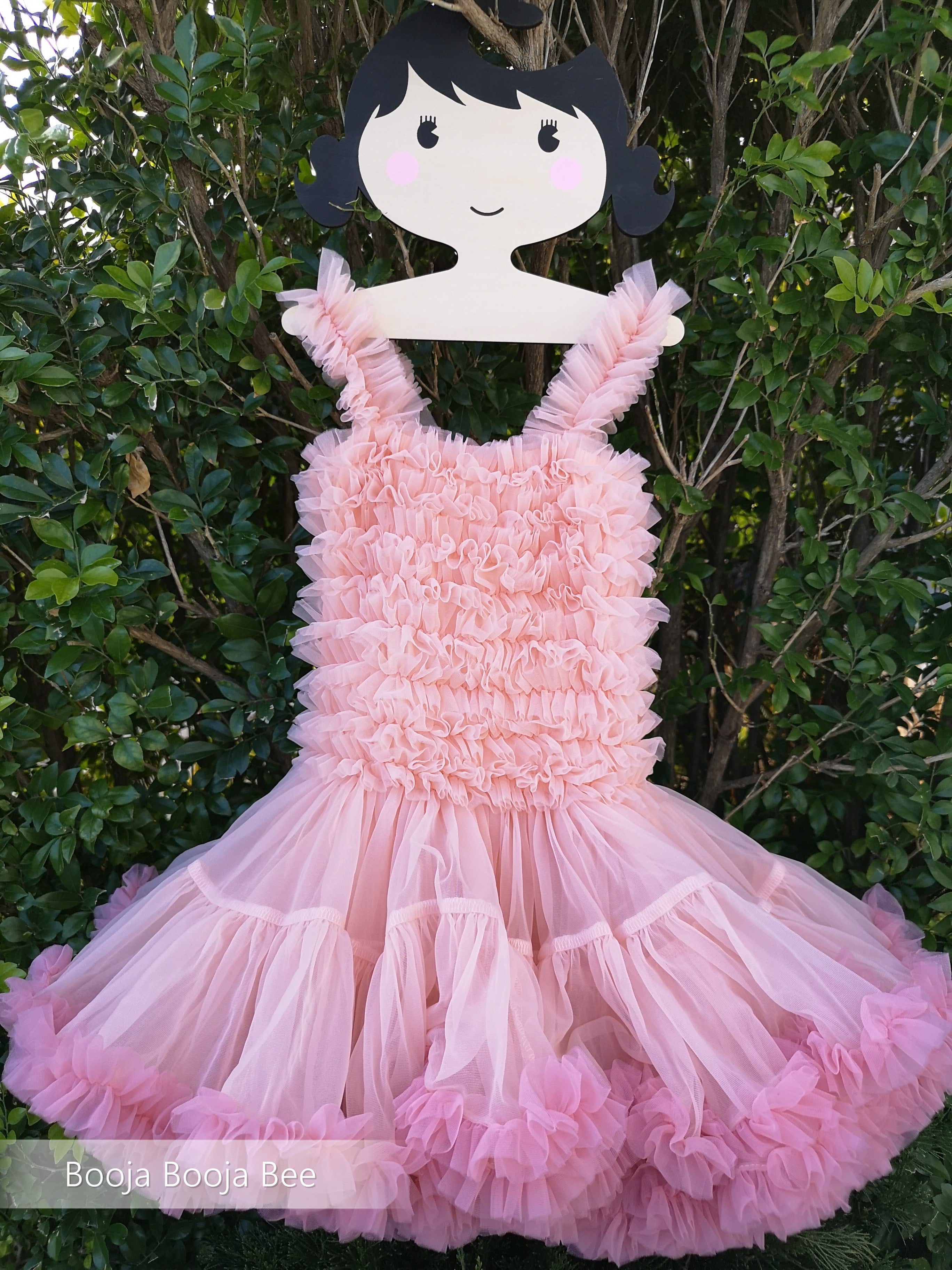 Baby girl toddler fluffy wild rose tutu dress, 1st Birthday party wear