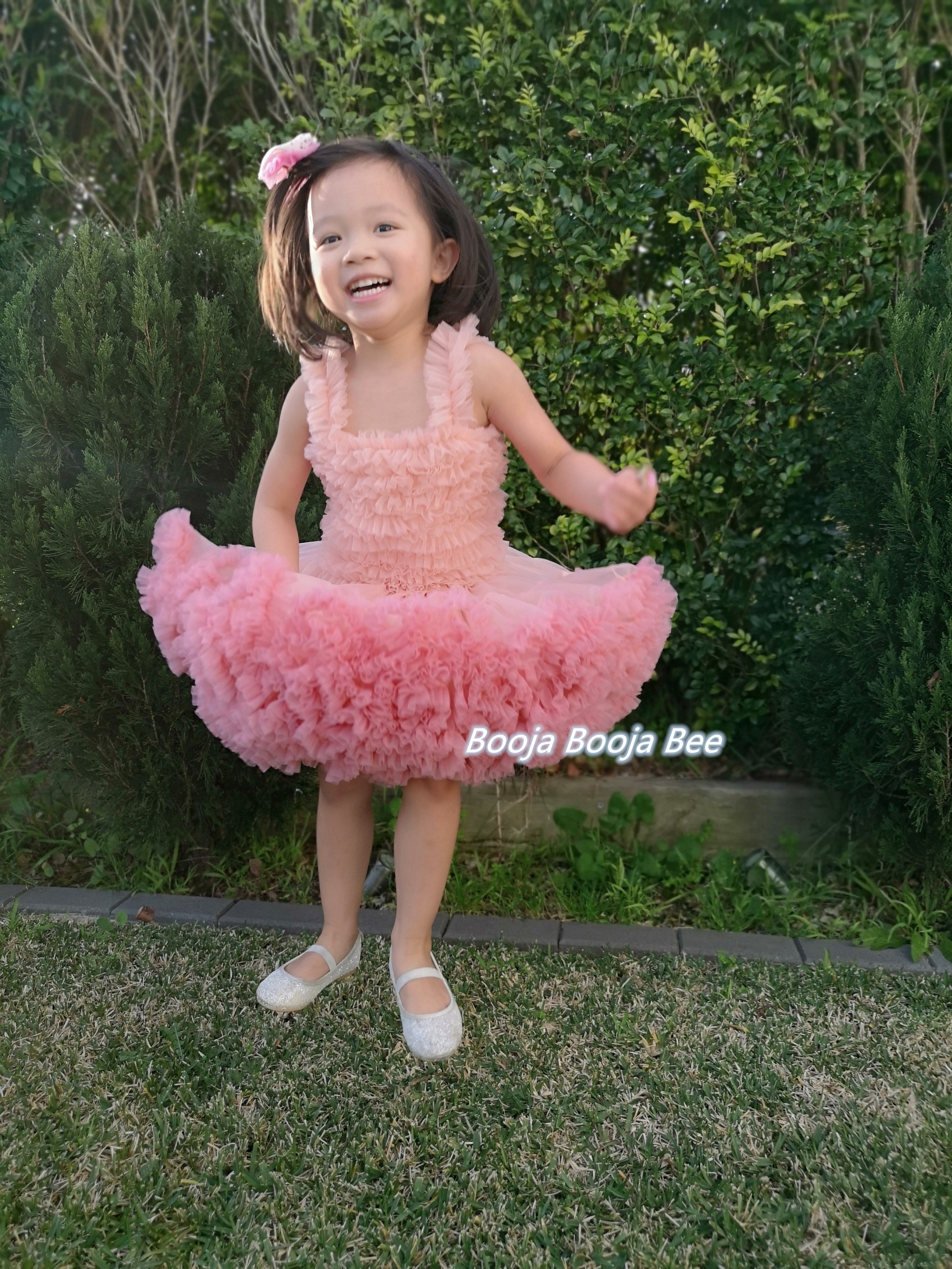 Baby girl toddler fluffy wild rose tutu dress, 1st Birthday party wear