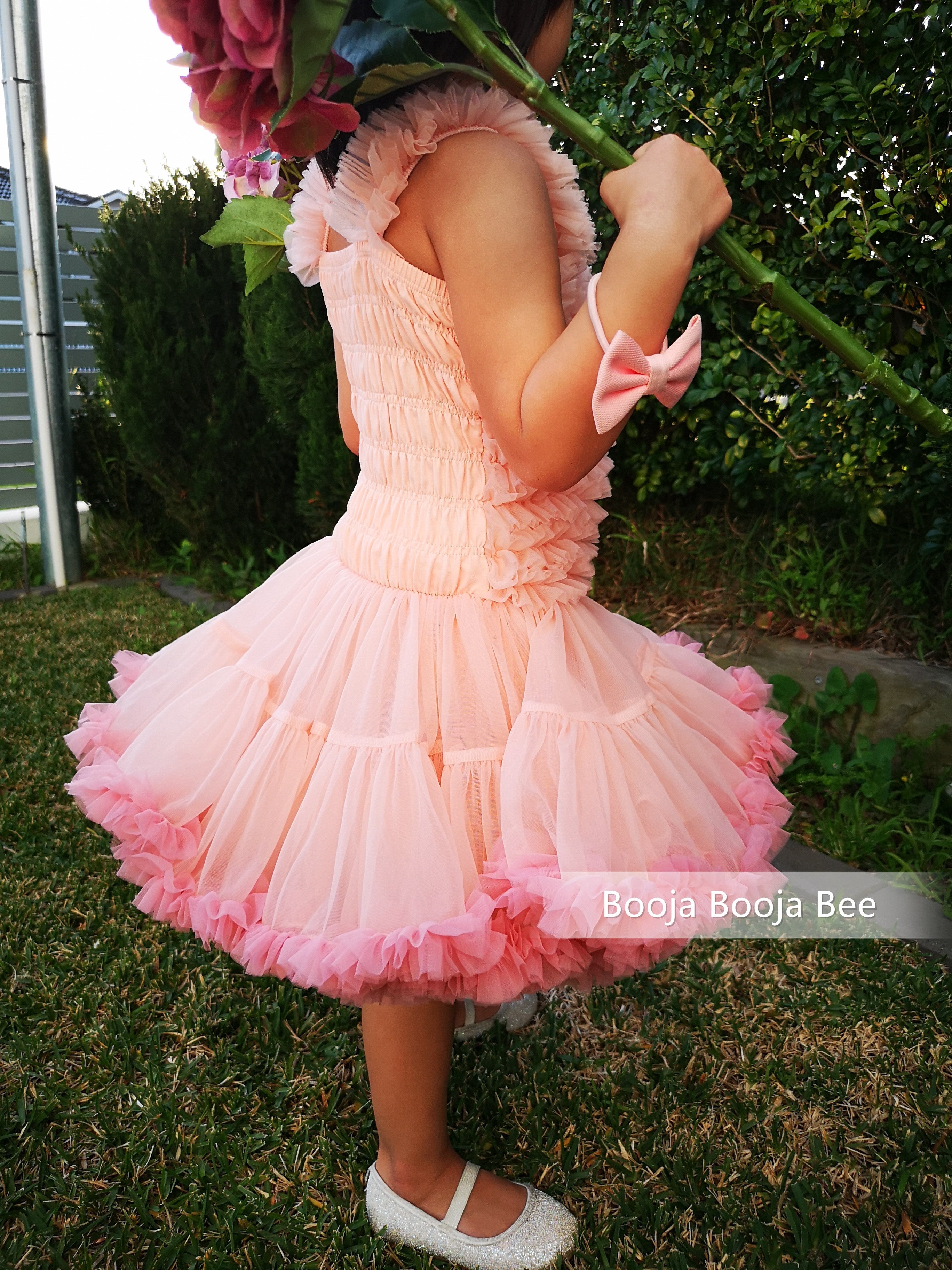 Baby girl toddler fluffy wild rose tutu dress, 1st Birthday party wear