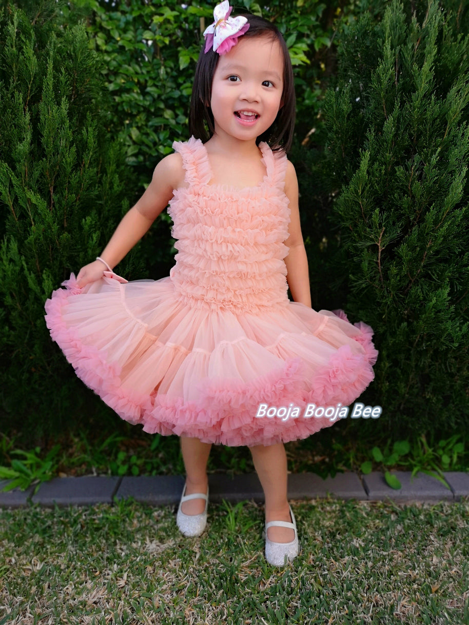 Baby girl toddler fluffy wild rose tutu dress, 1st Birthday party wear