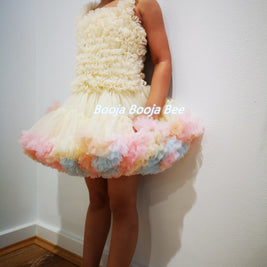 Baby Girl 1st Rainbow tutu Dress, Girls Birthday Party Dress