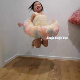 Baby Girl 1st Rainbow tutu Dress, Girls Birthday Party Dress