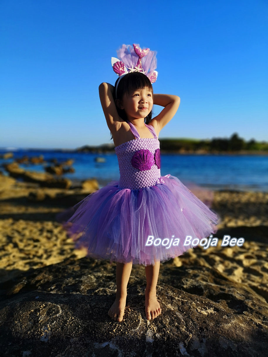 Girls 1st sea purple mermaid tutu dress, Deep in the sea party