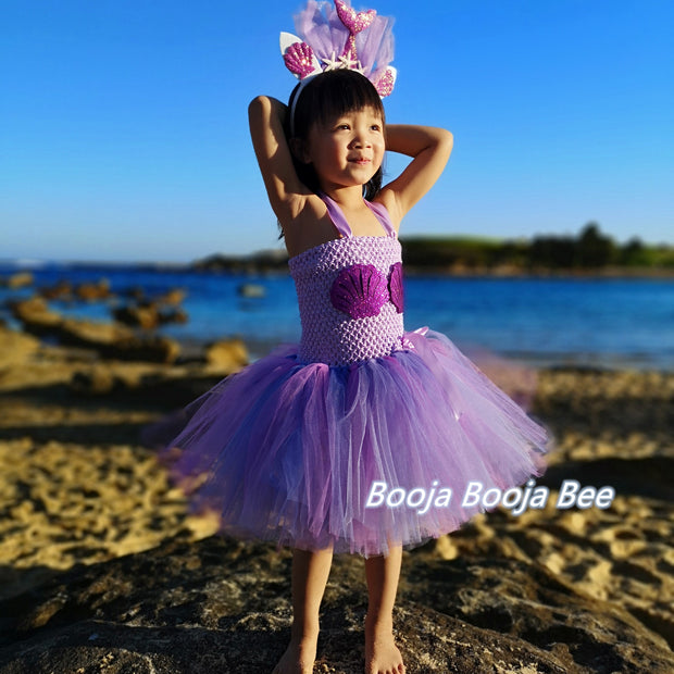 Girls 1st sea purple mermaid tutu dress, Deep in the sea party