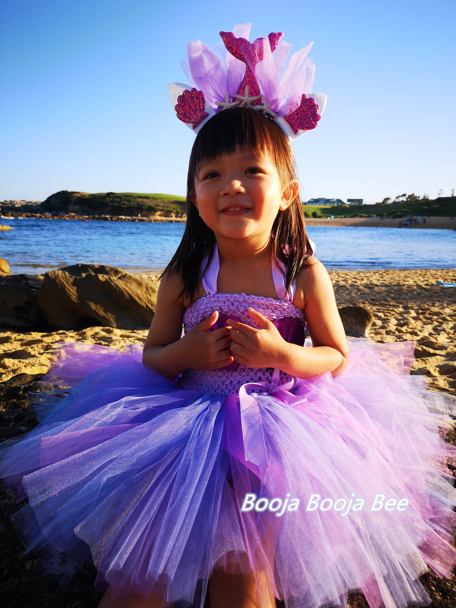 Girls 1st sea purple mermaid tutu dress, Deep in the sea party