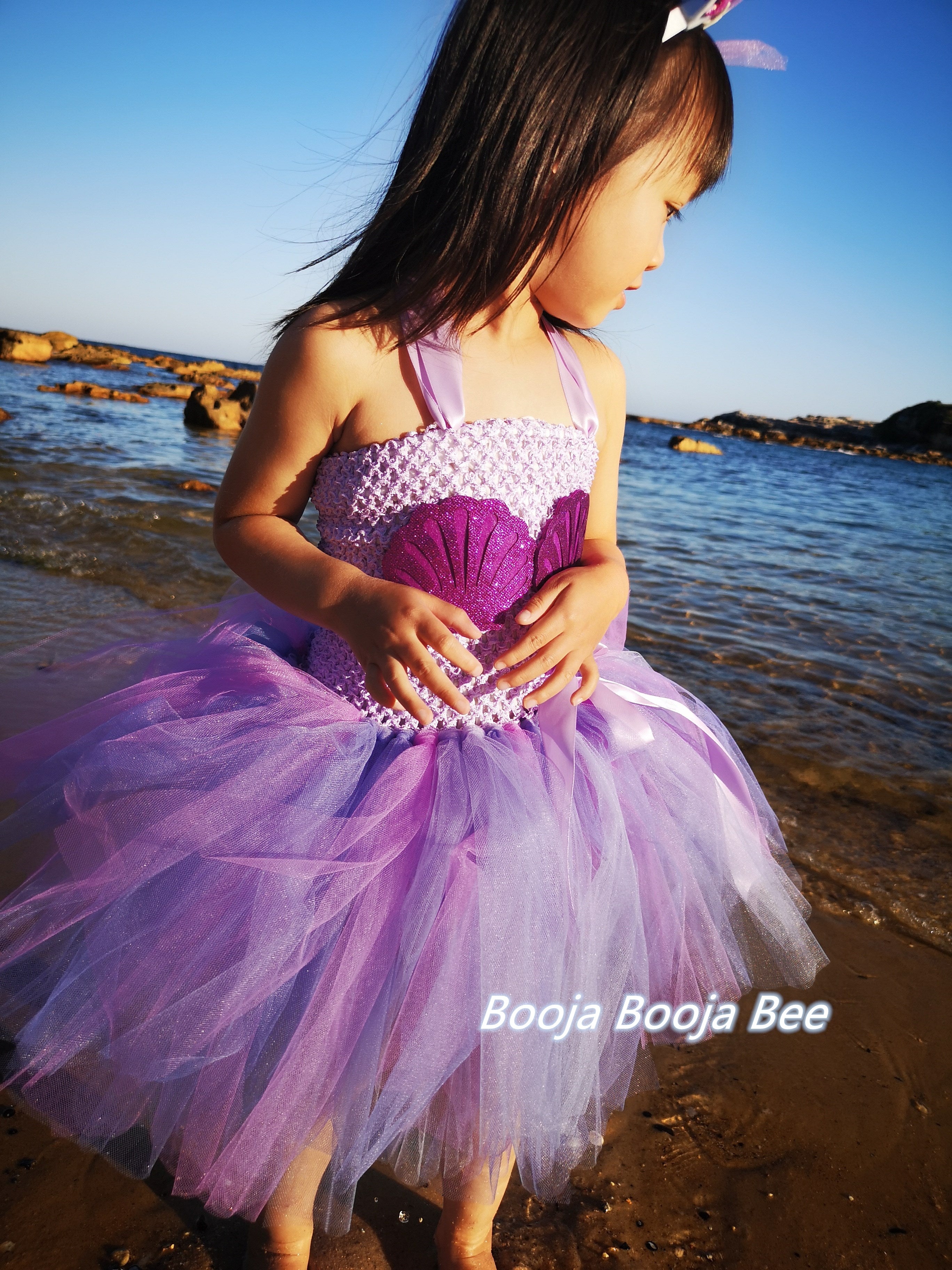 Girls 1st sea purple mermaid tutu dress, Deep in the sea party