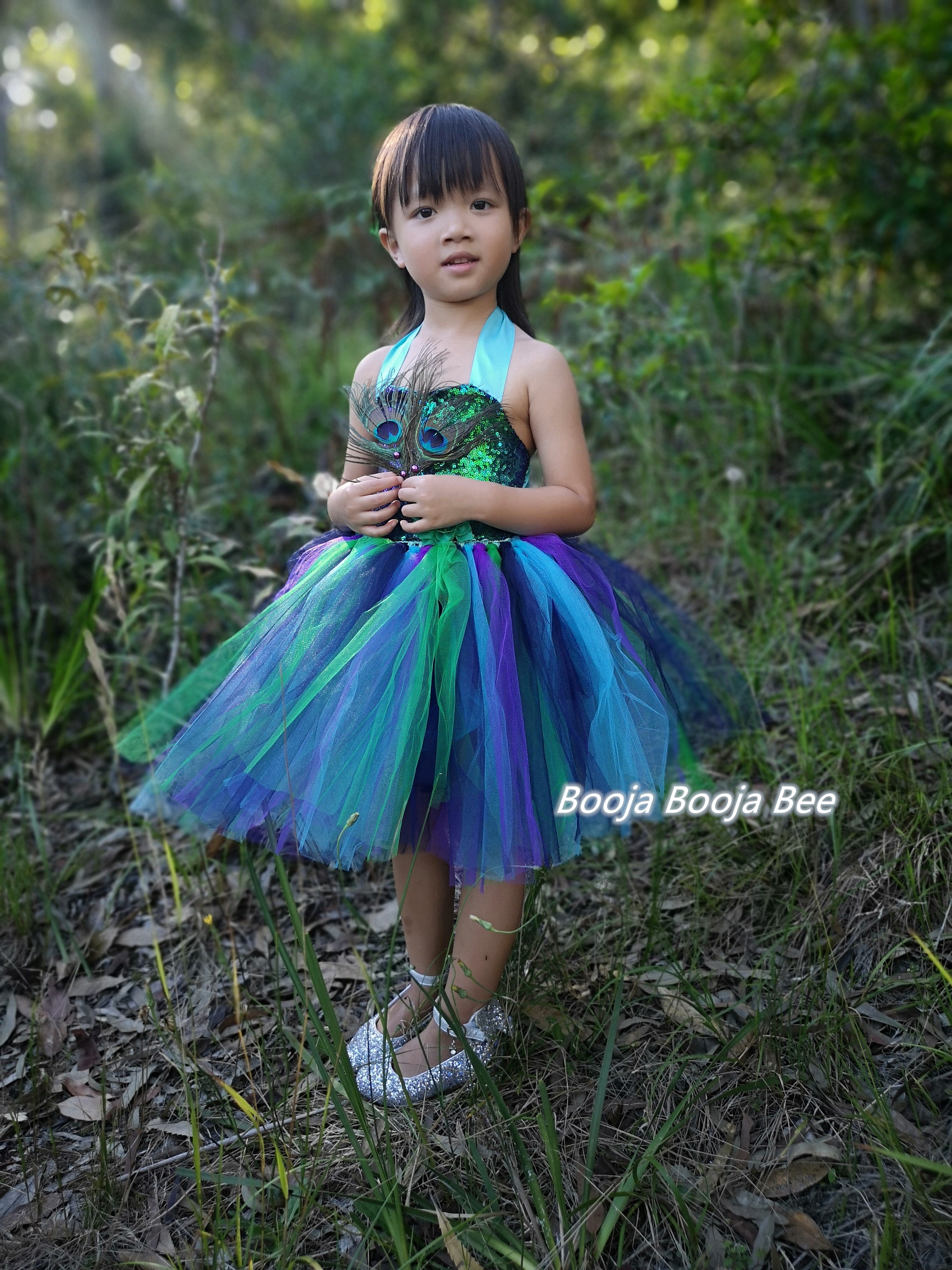 Luxury Girl sequins Peacock tutu dress, Animal party girls costume sets