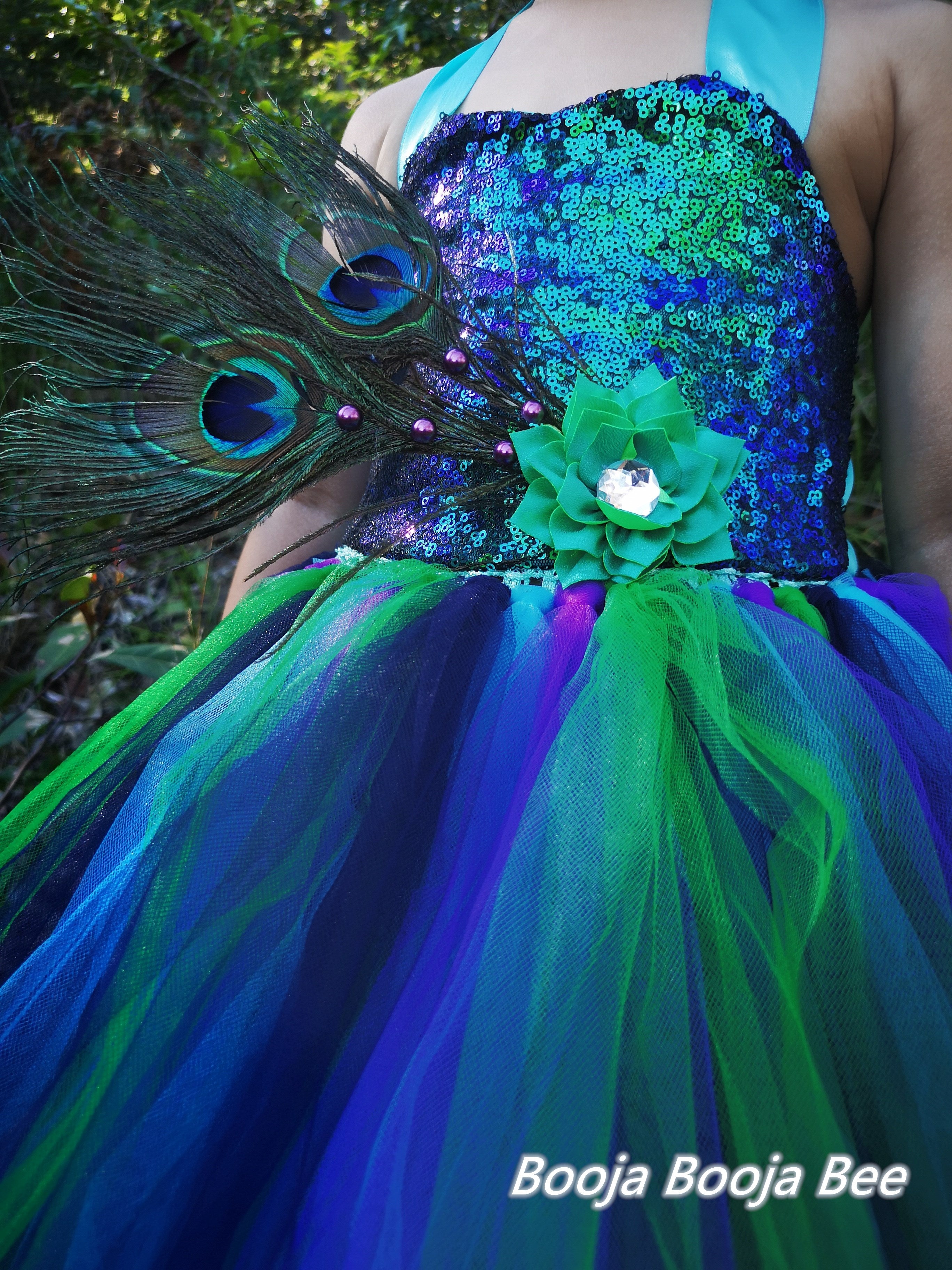 Luxury Girl sequins Peacock tutu dress, Animal party girls costume sets