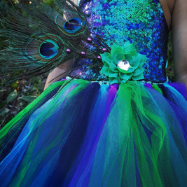 Luxury Girl sequins Peacock tutu dress, Animal party girls costume sets