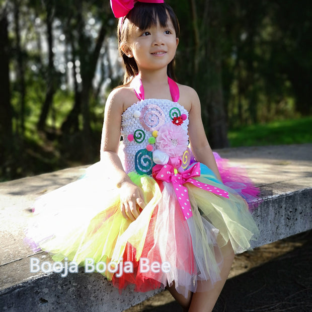 Lollipop Candy tutu rainbow dress, Candy themed birthday costume