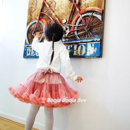 Minimalist party playful outfits, Dusty pink fluffy baby 1st tutu skirt