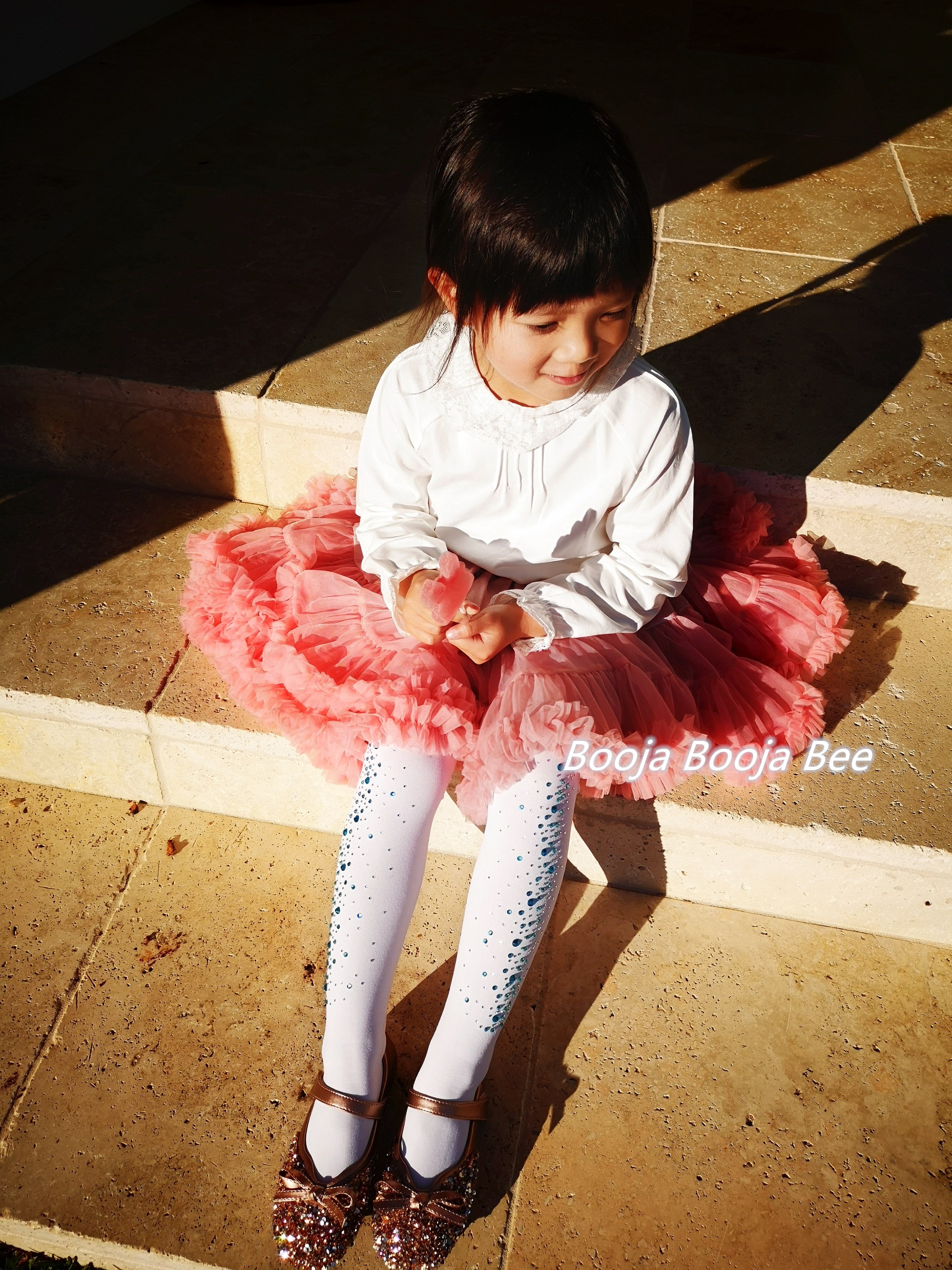 Minimalist party playful outfits, Dusty pink fluffy baby 1st tutu skirt