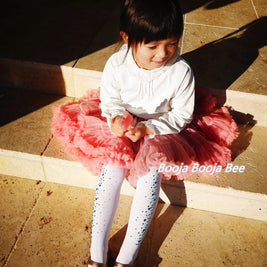Minimalist party playful outfits, Dusty pink fluffy baby 1st tutu skirt