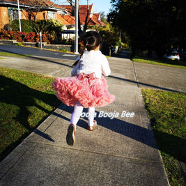 Minimalist party playful outfits, Dusty pink fluffy baby 1st tutu skirt