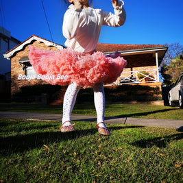Minimalist party playful outfits, Dusty pink fluffy baby 1st tutu skirt