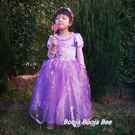 Rapunzel Tangled toddler deluxe gown dress, Girls birthday dress up themed party