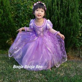 Rapunzel Tangled toddler deluxe gown dress, Girls birthday dress up themed party