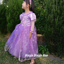 Rapunzel Tangled toddler deluxe gown dress, Girls birthday dress up themed party