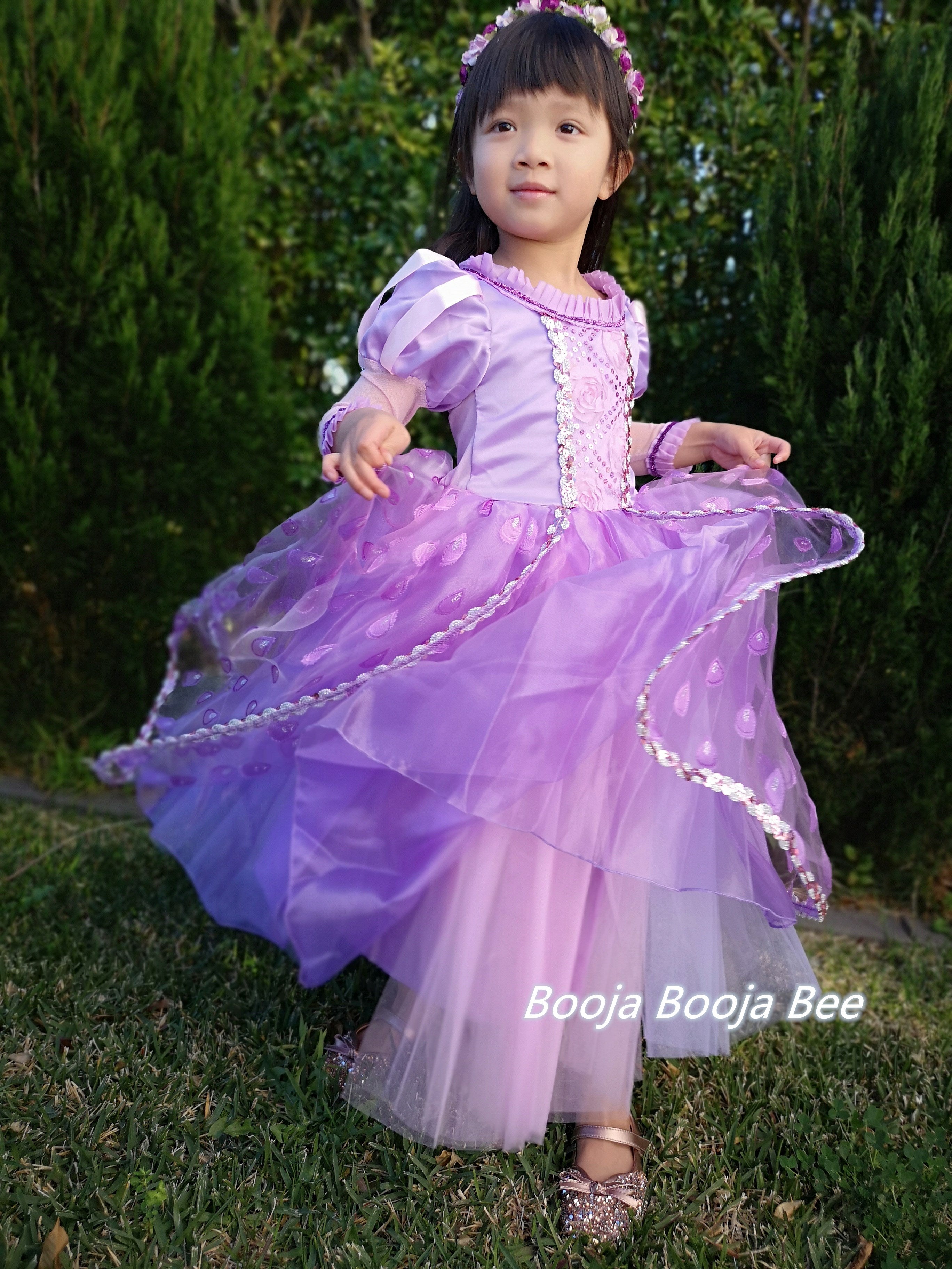 Rapunzel Tangled toddler deluxe gown dress, Girls birthday dress up themed party