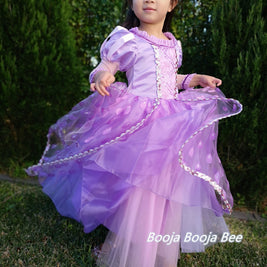 Rapunzel Tangled toddler deluxe gown dress, Girls birthday dress up themed party