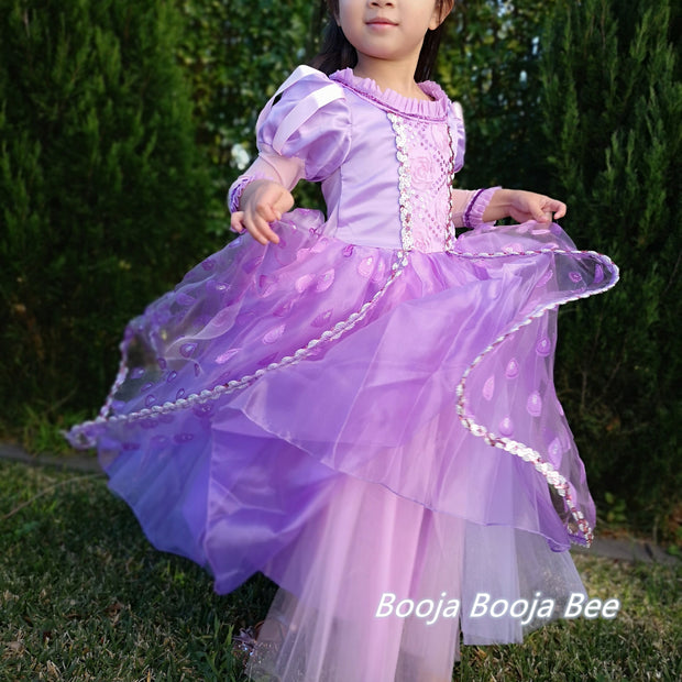 Rapunzel Tangled toddler deluxe gown dress, Girls birthday dress up themed party