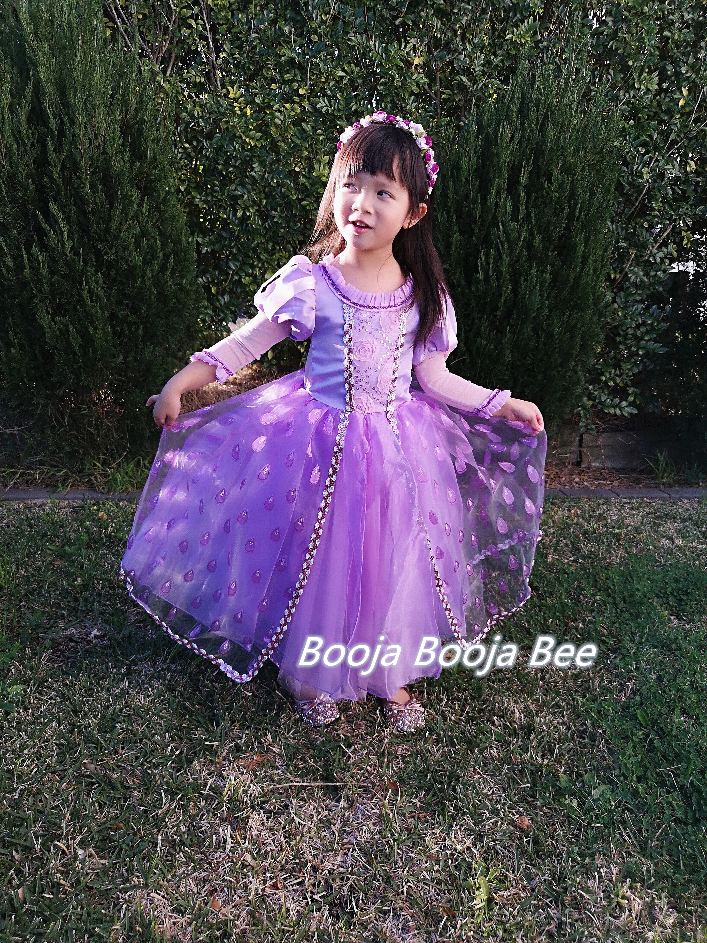 Rapunzel Tangled toddler deluxe gown dress, Girls birthday dress up themed party