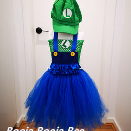 Mario Luigi inspired tutu dress, Halloween costume, Mario cosplay sets