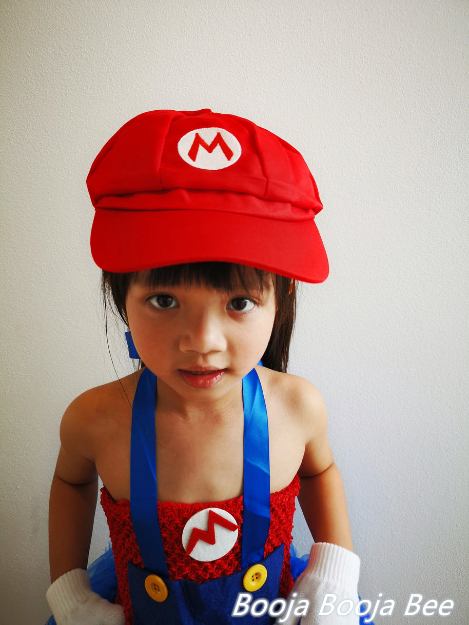 Super Mario Bros inspired tutu girls dress, Halloween kids blue and red costume, Mario and Luigi birthday cosplay party outfits